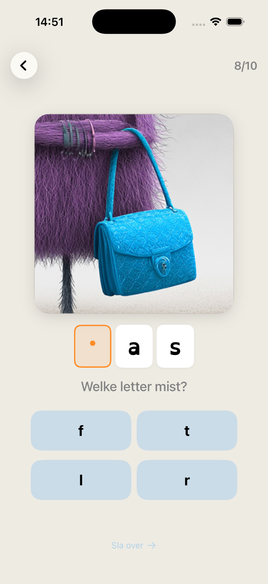 Tas — t, f, l of r?